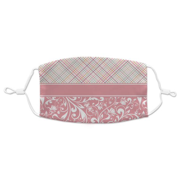 Custom Modern Plaid & Floral Adult Cloth Face Mask - Standard