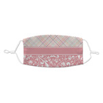 Modern Plaid & Floral Kid's Cloth Face Mask - Standard