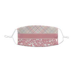 Modern Plaid & Floral Kid's Cloth Face Mask - XSmall