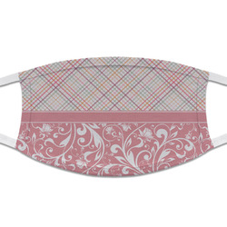 Modern Plaid & Floral Cloth Face Mask (T-Shirt Fabric)