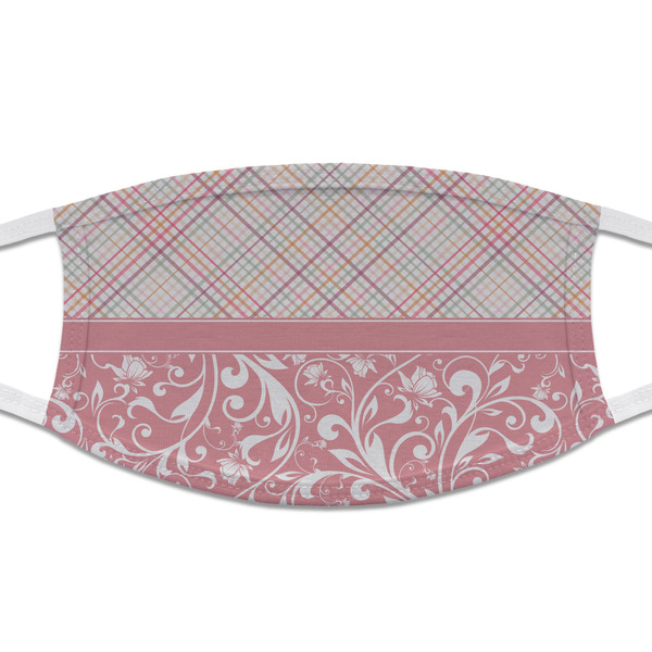 Custom Modern Plaid & Floral Cloth Face Mask (T-Shirt Fabric)