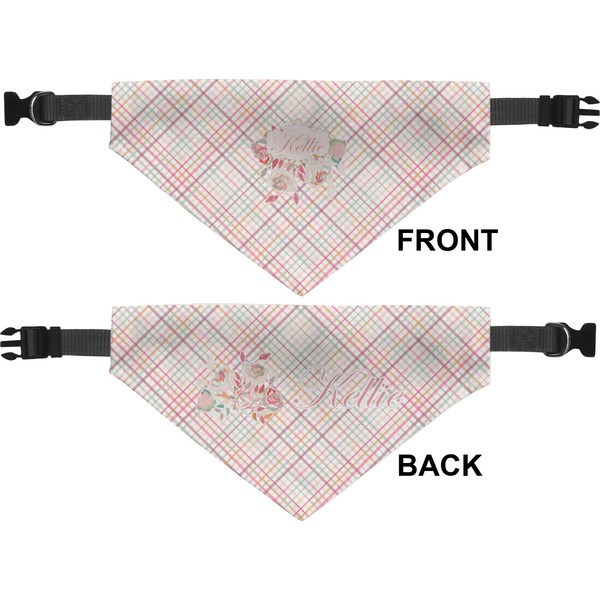 Modern Plaid & Floral Medium Dog Bandana Approval