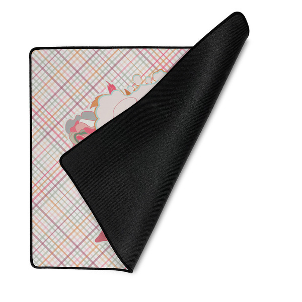 Modern Plaid & Floral Medium Gaming Mats - FRONT W/FOLD