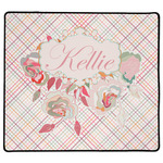Modern Plaid & Floral XL Gaming Mouse Pad - 18" x 16" (Personalized)
