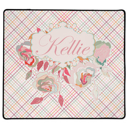 Modern Plaid & Floral XL Gaming Mouse Pad - 18" x 16" (Personalized)