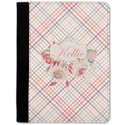Modern Plaid & Floral Notebook Padfolio w/ Name or Text