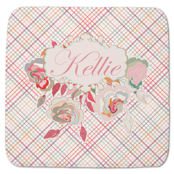 Modern Plaid & Floral Memory Foam Bath Mat 48 X 48