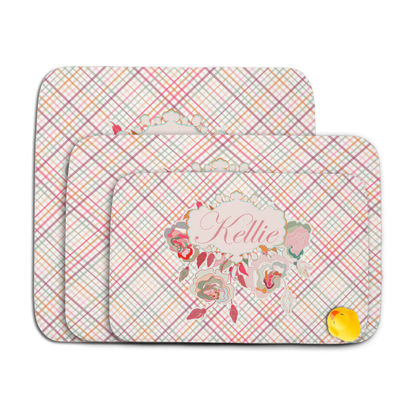 Modern Plaid & Floral Memory Foam Bath Mat - MAIN PARENT