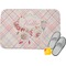 Modern Plaid & Floral Memory Foam Bath Mat (Personalized)