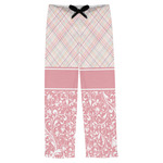 Modern Plaid & Floral Mens Pajama Pants - XS