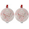 Modern Plaid & Floral Metal Ball Ornament - Front and Back