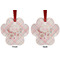Modern Plaid & Floral Metal Paw Ornament - Front and Back