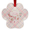 Modern Plaid & Floral Metal Paw Ornament - Front