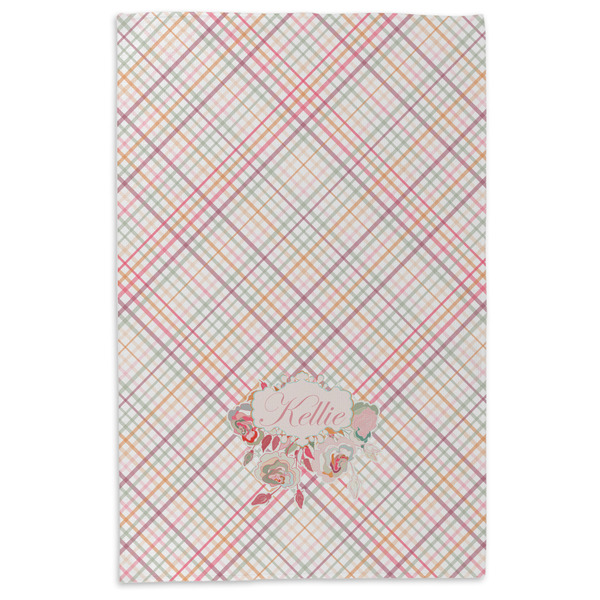 Modern Plaid & Floral Microfiber Dish Towel - APPROVAL