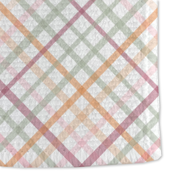 Modern Plaid & Floral Microfiber Dish Towel - DETAIL
