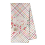 Modern Plaid & Floral Kitchen Towel - Microfiber (Personalized)