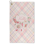 Modern Plaid & Floral Microfiber Golf Towel (Personalized)