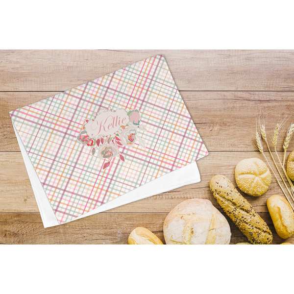 Modern Plaid & Floral Microfiber Kitchen Towel - LIFESTYLE