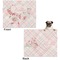 Modern Plaid & Floral Microfleece Dog Blanket - Large- Front & Back