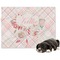 Modern Plaid & Floral Dog Blanket - Regular (Personalized)