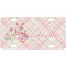 Modern Plaid & Floral Mini / Bicycle License Plate (4 Holes) (Personalized)