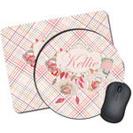 Modern Plaid & Floral Mouse Pad (Personalized)