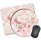 Modern Plaid & Floral Mouse Pads - Round & Rectangular