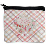 Modern Plaid & Floral Rectangular Coin Purse (Personalized)