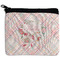 Modern Plaid & Floral Neoprene Coin Purse - Front