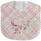 Modern Plaid & Floral New Baby Bib - Closed and Folded