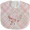Modern Plaid & Floral Velour Baby Bib w/ Name or Text