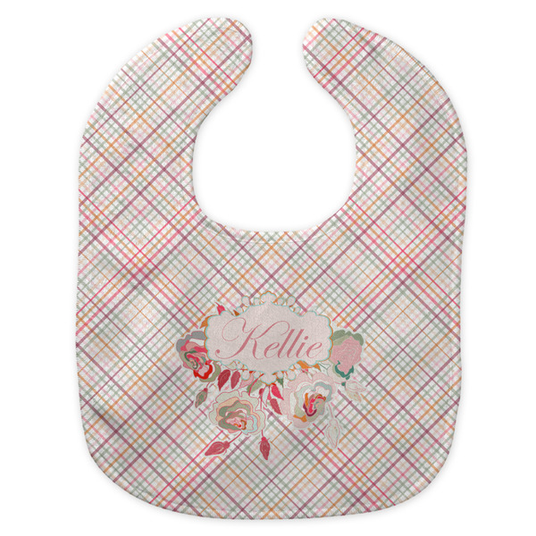 Modern Plaid & Floral New Bib Flat Approval