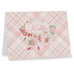 Modern Plaid & Floral Note cards (Personalized)