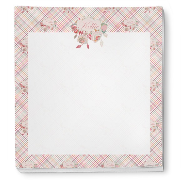 Modern Plaid & Floral Notepad - Apvl