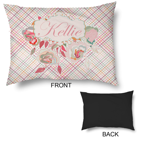 Modern Plaid & Floral Outdoor Dog Beds - Large - APPROVAL