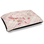 Modern Plaid & Floral Dog Bed w/ Name or Text