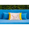 Modern Plaid & Floral Outdoor Throw Pillow  - LIFESTYLE (Rectangular - 20x14)