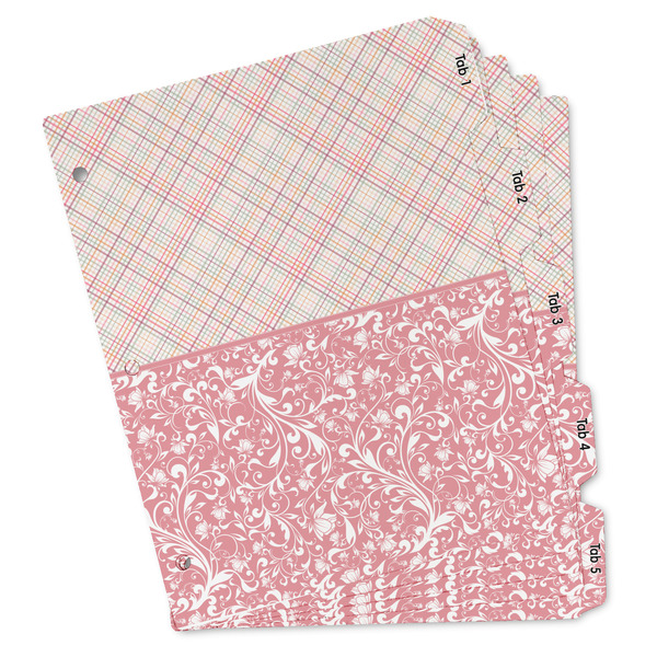 Custom Modern Plaid & Floral Binder Tab Divider - Set of 5 (Personalized)