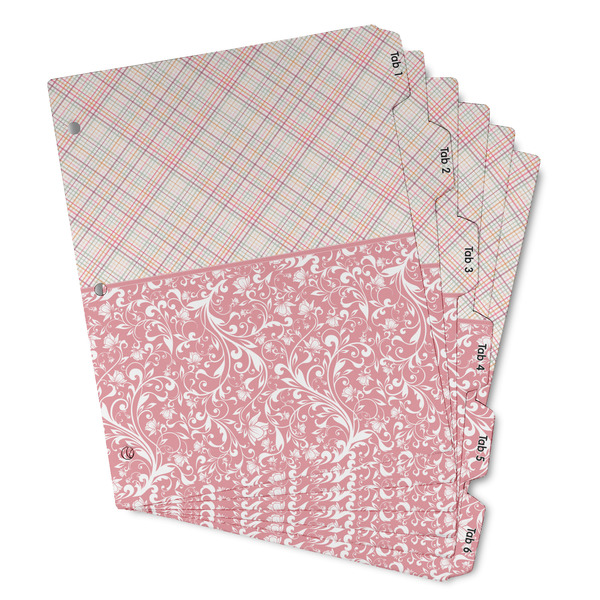 Custom Modern Plaid & Floral Binder Tab Divider - Set of 6 (Personalized)