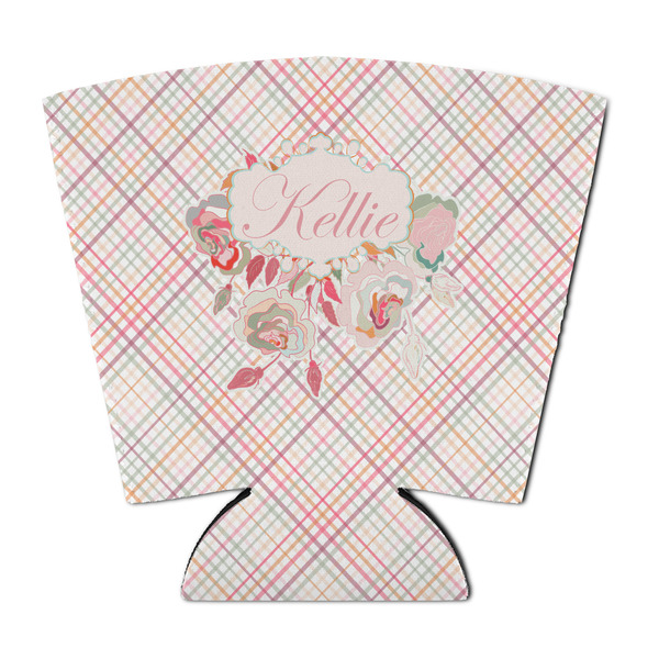 Custom Modern Plaid & Floral Party Cup Sleeve - with Bottom (Personalized)