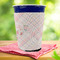 Modern Plaid & Floral Party Cup Sleeves - with bottom - Lifestyle