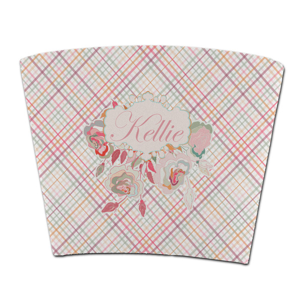 Custom Modern Plaid & Floral Party Cup Sleeve - without bottom (Personalized)
