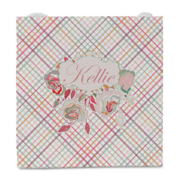 Modern Plaid & Floral Party Favor Gift Bag - Gloss - Front