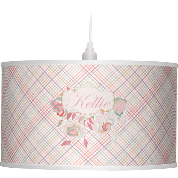 Modern Plaid & Floral Pendant Lamp Shade