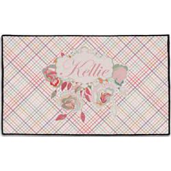 Modern Plaid & Floral Door Mat - 60"x36" (Personalized)