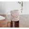 Modern Plaid & Floral Personalized Coffee Mug - Lifestyle