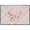 Modern Plaid & Floral Personalized Door Mat - 36x24 (APPROVAL)