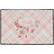 Modern Plaid & Floral Door Mat - 36"x24" (Personalized)