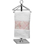 Modern Plaid & Floral Cotton Finger Tip Towel (Personalized)