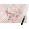 Modern Plaid & Floral Personalized Glass Cutting Board